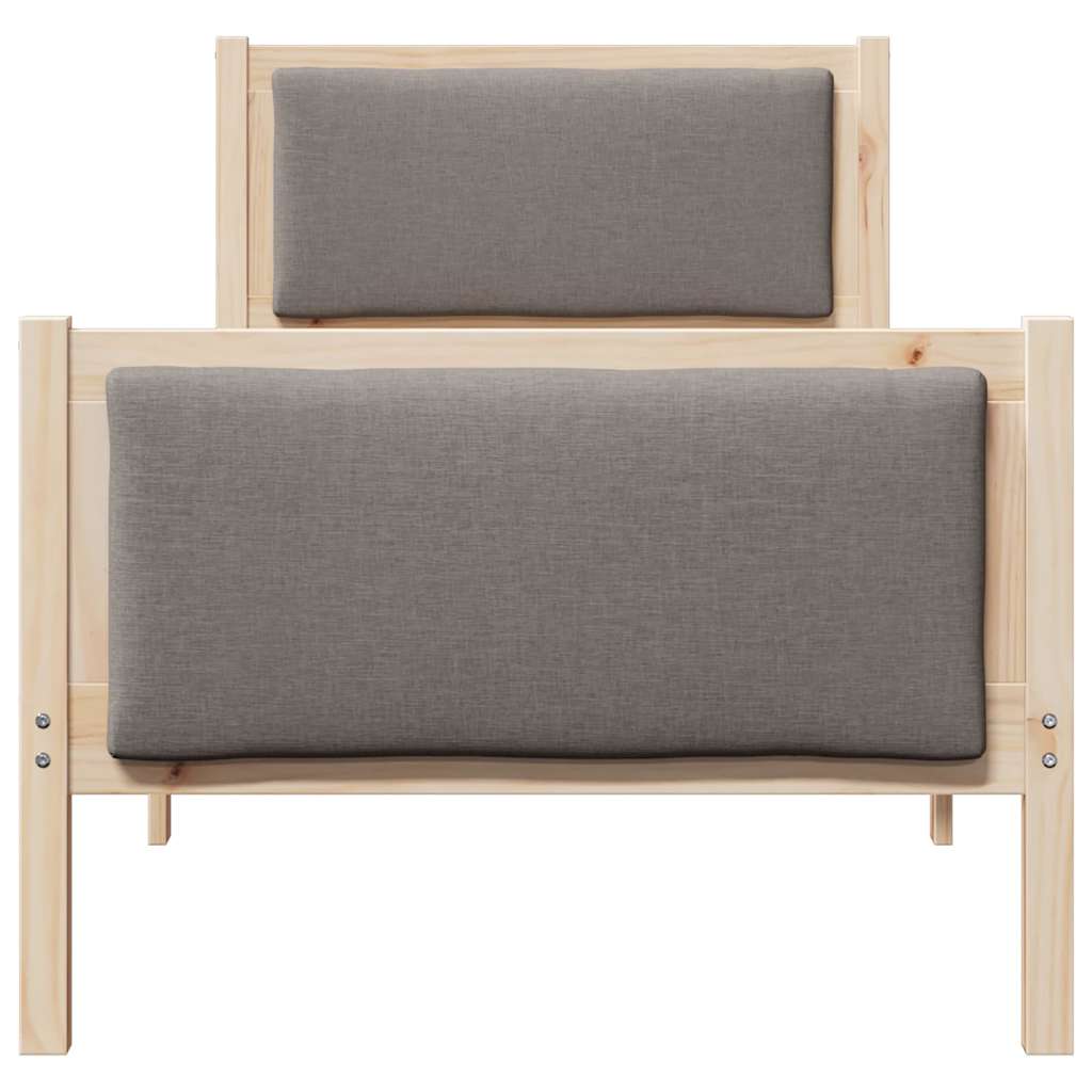 Bed Frame with Headboard Taupe 75 x 190 cm Fabric